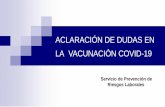 ACLARACIÓN DE DUDAS EN LA VACUNACIÓN COVID-19