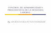 CONTROL DE ADMISIBILIDAD Y PROCEDENCIA DE LA DEMANDA LABORAL