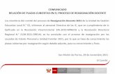 COMUNICADO RELACIÓN DE PLAZAS CUBIERTAS EN EL …
