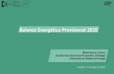 Balance Energético Provisional 2020 - ENERCLUB