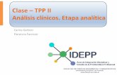 Clase – TPP II Análisis clínicos. Etapa analítica