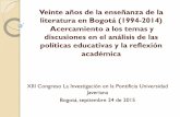 Veinte años de la enseñanza de la literatura en Bogotá ...