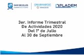 3er. Informe Trimestral De Actividades 2020 Del 1° de ...