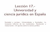 Lección 17.- Universidad y ciencia jurídica en España
