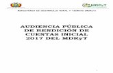 AUDIENCIA PÚBLICA DE RENDICIÓN DE CUENTAS INICIAL 2017 …