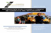 INFORMACIÒN PARA PADRES Y CÒDIGO DE CONDUCTA DEL ESTUDIANTE