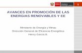 AVANCES EN PROMOCIÓN DE LAS ENERGIAS RENOVABLES Y EE