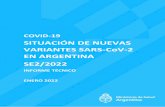 SITUACIÓN DE NUEVAS VARIANTES SARS-CoV-2 EN ARGENTINA …