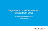 Seguimiento a la Declaración Política HLM 2016