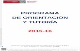 PROGRAMA DE ORIENTACIÓN Y TUTORÍA 2015-16