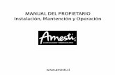 MANUAL DEL PROPIETARIO Instalación, Mantención y Operación