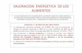 VALORACION ENERGETICA DE LOS ALIMENTOS