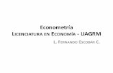 Econometría LICENCIATURA EN ECONOMÍA - UAGRM L. …
