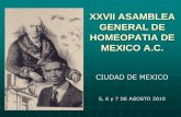 XXVII ASAMBLEA GENERAL DE HOMEOPATIA DE MEXICO A.C.