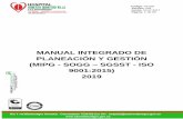 MANUAL INTEGRADO DE PLANEACIÓN Y GESTIÓN (MIPG - SOGG ...