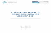 PLAN DE PREVISION DE RESURSOS HUMANOS VIGENCIA 2021